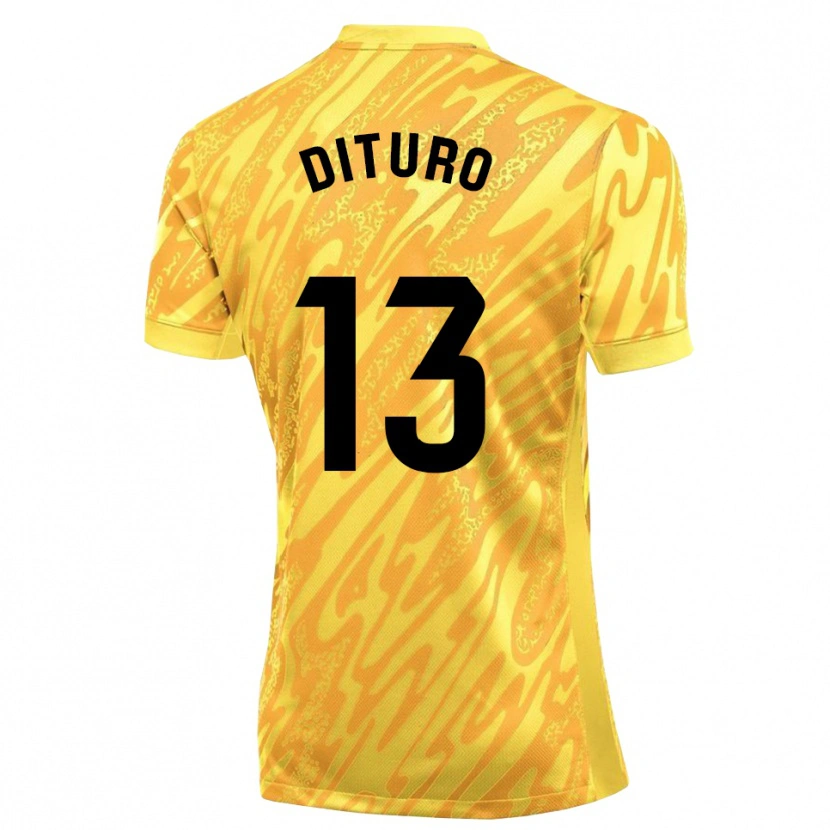 Danxen Uomo Matías Dituro #13 Maglia Gara Portiere Giallo Nero 2025/26 Maglietta