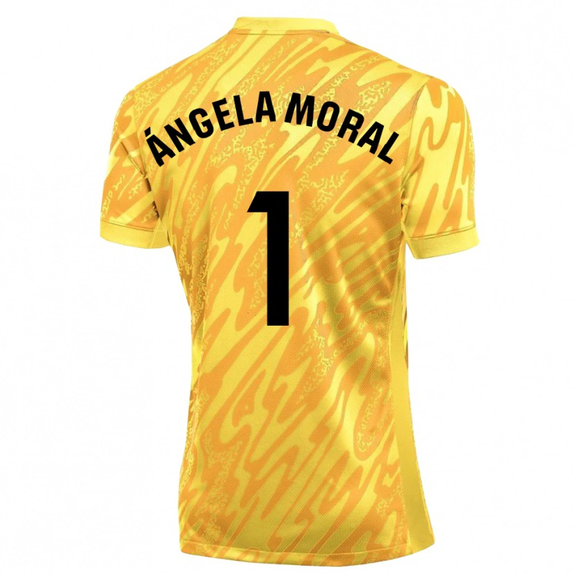Danxen Uomo Ángela Moral Ferrer #1 Maglia Gara Portiere Giallo Nero 2025/26 Maglietta