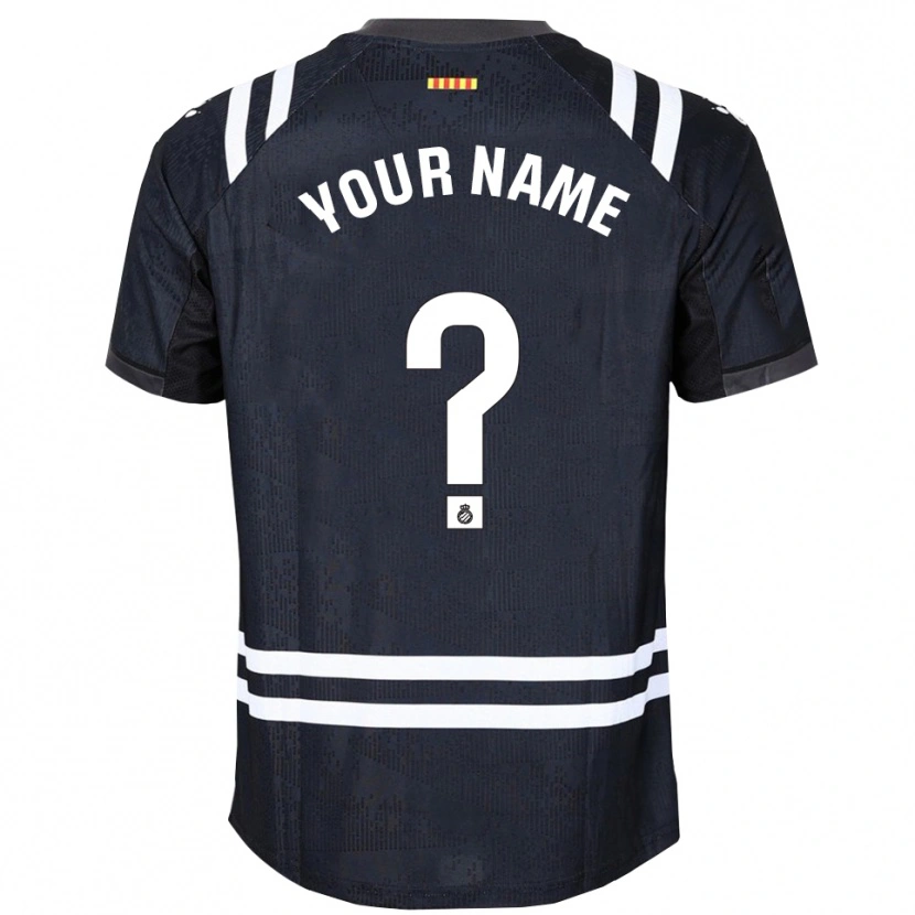 Danxen Uomo RCD Espanyol Maglia Gara Portiere Nero Bianco 2025/26 Maglietta