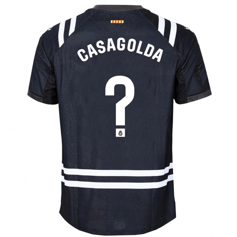 Danxen Uomo Pau Casagolda #0 Maglia Gara Portiere Nero Bianco 2025/26 Maglietta