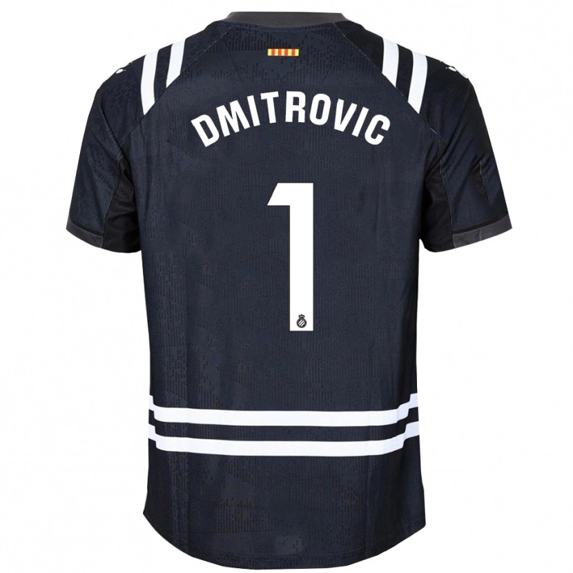 Danxen Uomo Marko Dmitrovic #1 Maglia Gara Portiere Nero Bianco 2025/26 Maglietta