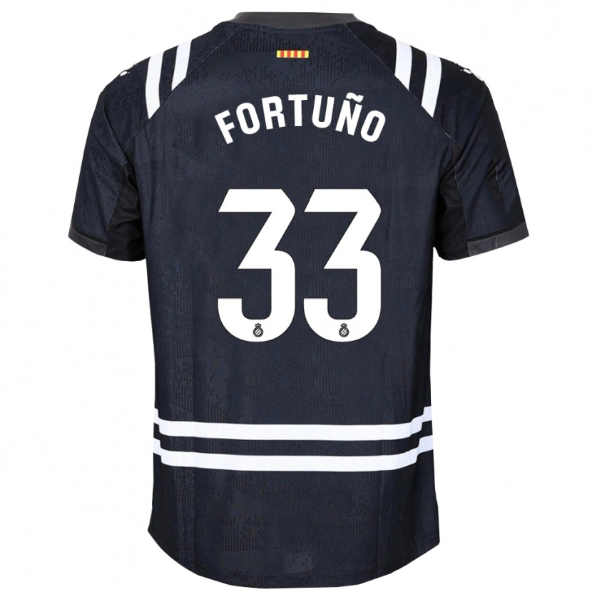 Danxen Uomo Ángel Fortuño #33 Maglia Gara Portiere Nero Bianco 2025/26 Maglietta