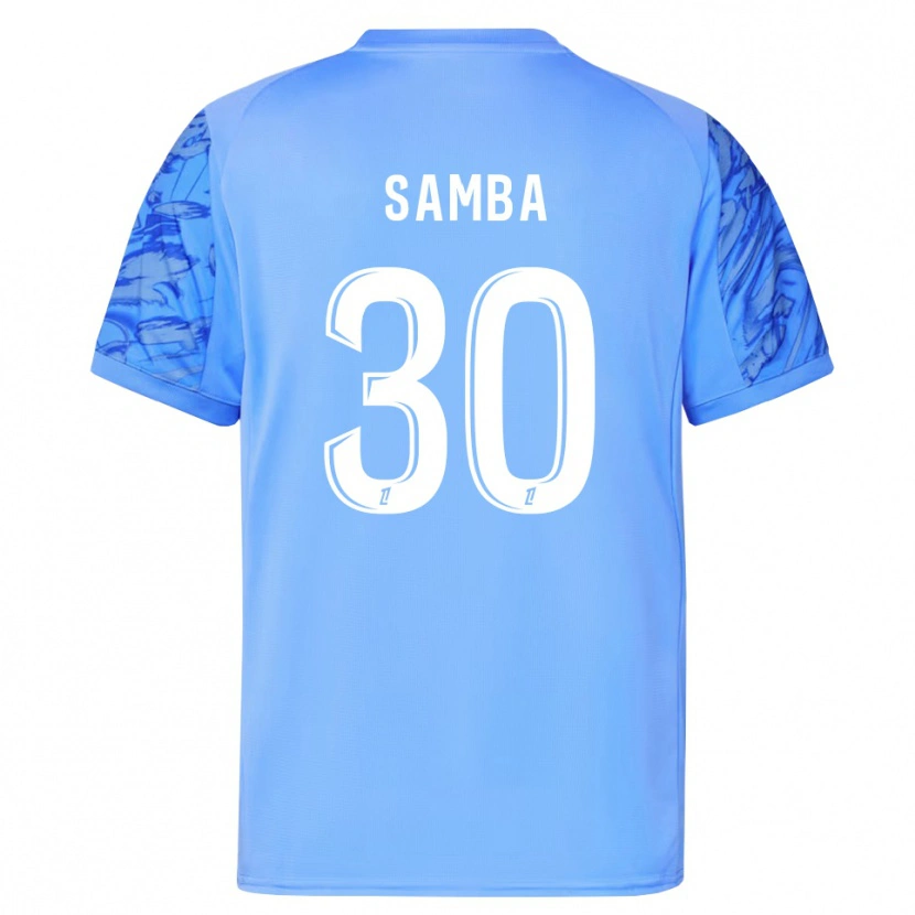 Danxen Uomo Brice Samba #30 Maglia Gara Portiere Blu Bianco 2025/26 Maglietta
