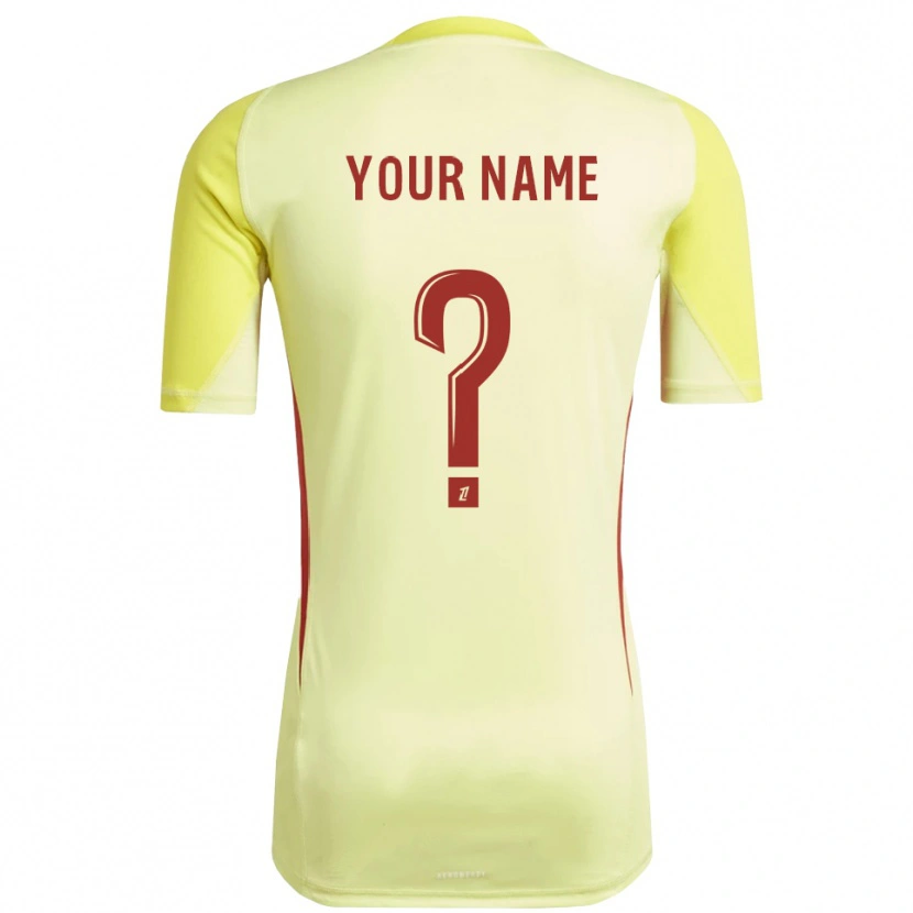 Danxen Uomo RC Strasbourg Maglia Gara Portiere Giallo Chiaro Rosso 2025/26 Maglietta