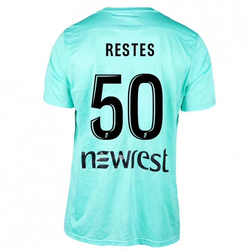 Danxen Uomo Guillaume Restes #50 Maglia Gara Portiere Aqua Nero 2025/26 Maglietta