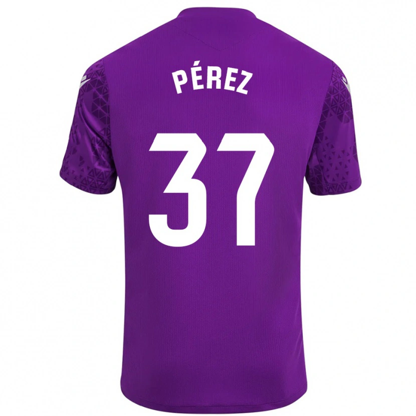 Danxen Uomo David Pérez #37 Maglia Gara Portiere Viola Scuro Bianco 2025/26 Maglietta