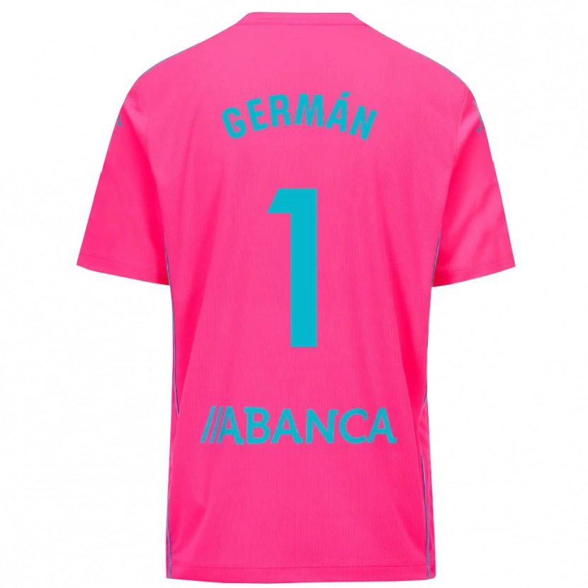 Danxen Uomo Germán Parreño #1 Maglia Gara Portiere Rosa Profondo Nero 2025/26 Maglietta