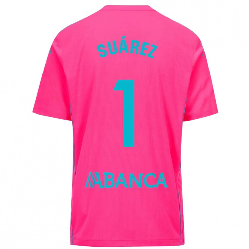 Danxen Uomo Brais Suárez #1 Maglia Gara Portiere Rosa Profondo Nero 2025/26 Maglietta
