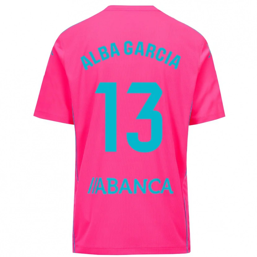 Danxen Uomo Lucía Alba García #13 Maglia Gara Portiere Rosa Profondo Nero 2025/26 Maglietta