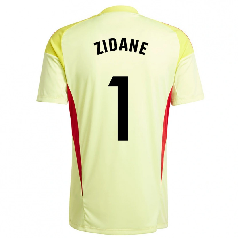 Danxen Uomo Luca Zidane #1 Maglia Gara Portiere Giallo Chiaro Nero 2025/26 Maglietta