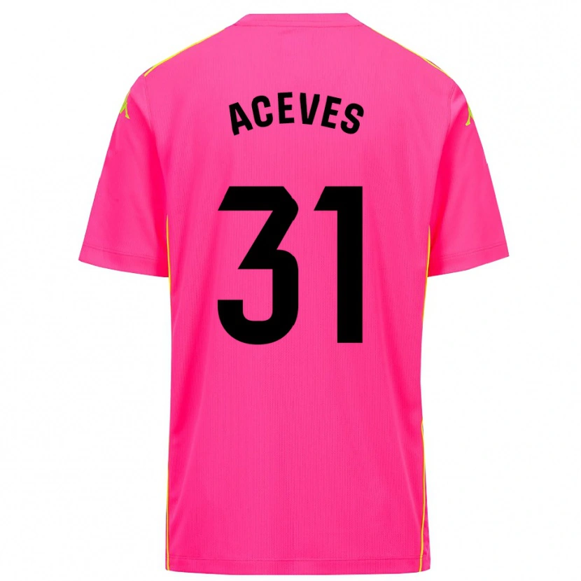 Danxen Uomo Álvaro Aceves #31 Maglia Gara Portiere Rosa Profondo Nero 2025/26 Maglietta