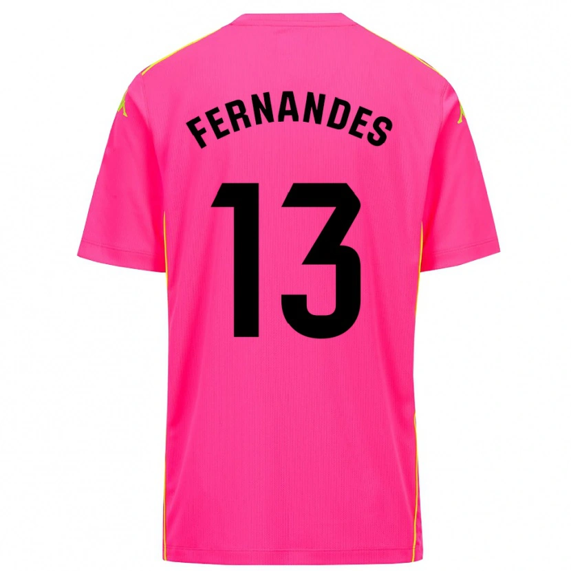Danxen Uomo Guilherme Fernandes #13 Maglia Gara Portiere Rosa Profondo Nero 2025/26 Maglietta