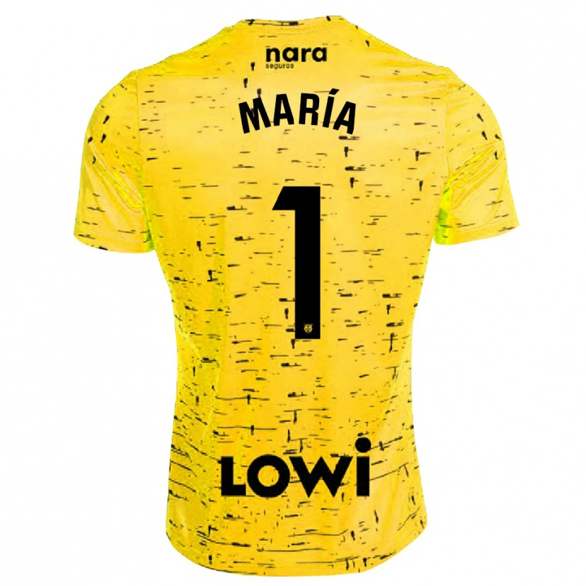 Danxen Uomo María Hernández #1 Maglia Gara Portiere Giallo Nero 2025/26 Maglietta