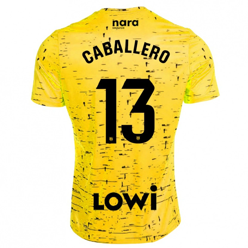 Danxen Uomo Hugo Caballero #13 Maglia Gara Portiere Giallo Nero 2025/26 Maglietta