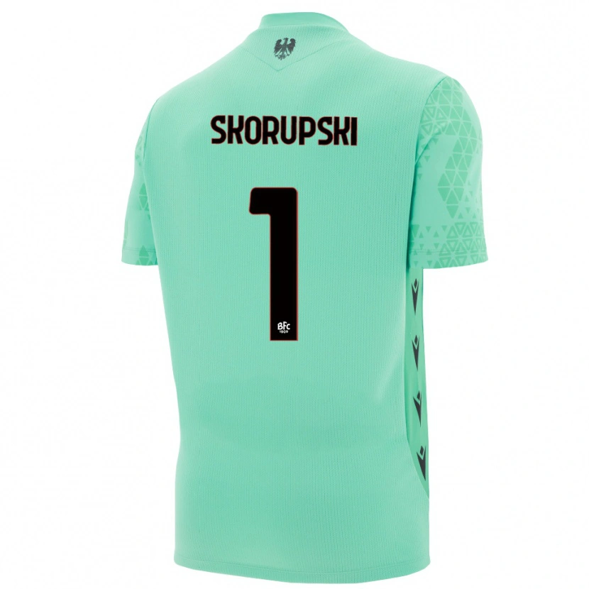 Danxen Uomo Lukasz Skorupski #1 Maglia Gara Portiere Blu Menta Nero 2025/26 Maglietta
