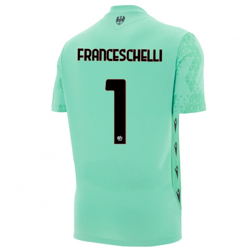 Danxen Uomo Matteo Franceschelli #1 Maglia Gara Portiere Blu Menta Nero 2025/26 Maglietta