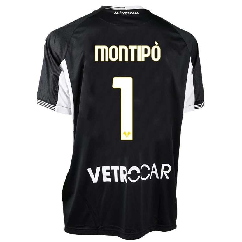 Danxen Uomo Lorenzo Montipò #1 Maglia Gara Portiere Nero Bianco 2025/26 Maglietta