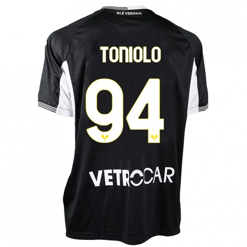 Danxen Uomo Giacomo Toniolo #94 Maglia Gara Portiere Nero Bianco 2025/26 Maglietta