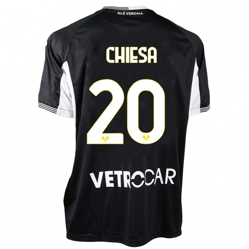 Danxen Uomo Mattia Chiesa #20 Maglia Gara Portiere Nero Bianco 2025/26 Maglietta