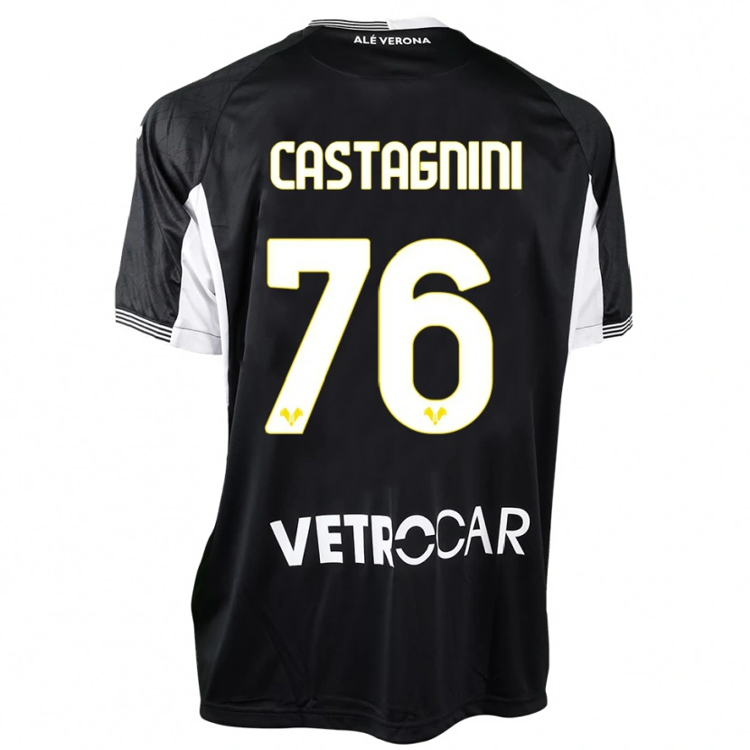 Danxen Uomo Mirko Castagnini #76 Maglia Gara Portiere Nero Bianco 2025/26 Maglietta
