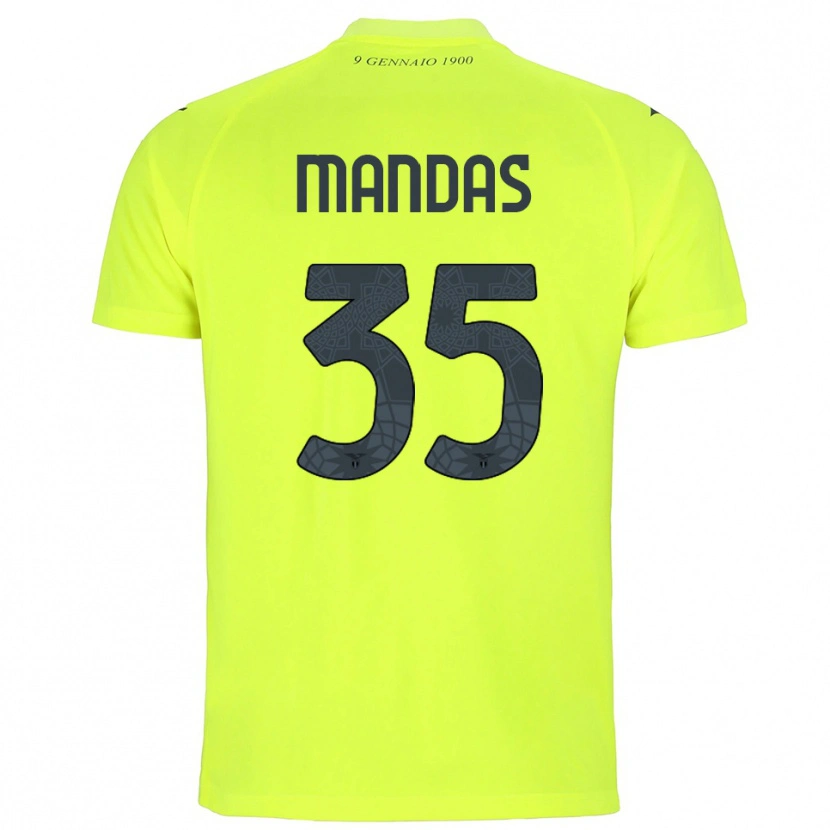 Danxen Uomo Christos Mandas #35 Maglia Gara Portiere Verde Fluorescente 2025/26 Maglietta