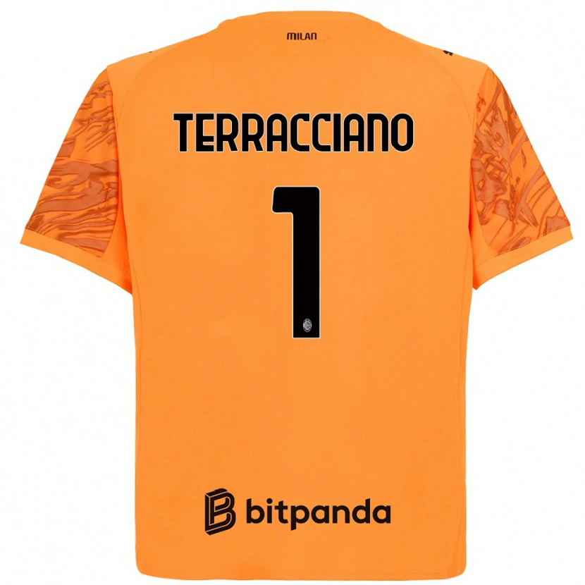 Danxen Uomo Pietro Terracciano #1 Maglia Gara Portiere Arancione Giallo Nero 2025/26 Maglietta
