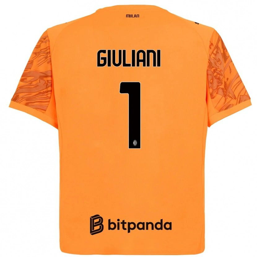 Danxen Uomo Laura Giuliani #1 Maglia Gara Portiere Arancione Giallo Nero 2025/26 Maglietta