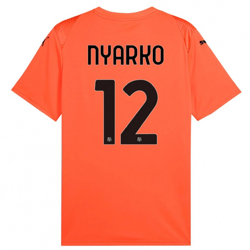 Danxen Uomo Lorenzo Nyarko #12 Maglia Gara Portiere Arancione Nero 2025/26 Maglietta