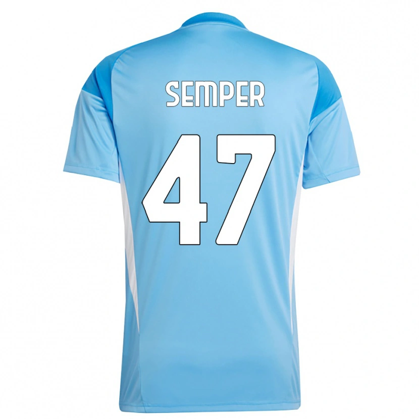 Danxen Uomo Adrian Semper #47 Maglia Gara Portiere Azzurro Bianco 2025/26 Maglietta