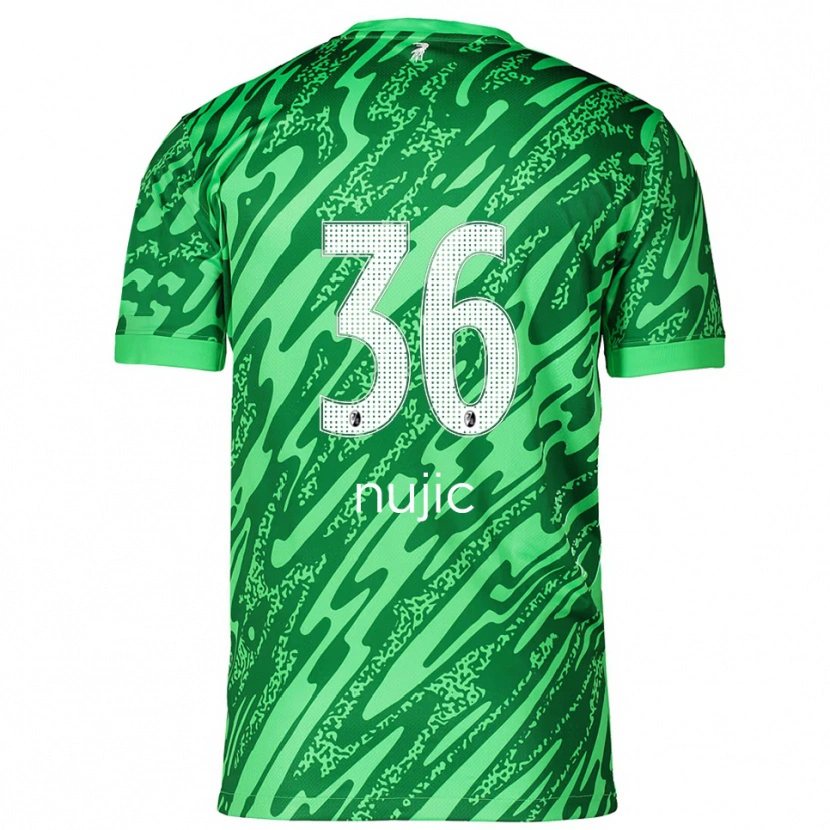 Danxen Uomo Luka Nujic #36 Maglia Gara Portiere Verde Bianco 2025/26 Maglietta