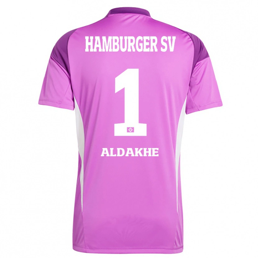 Danxen Uomo Ather Aldakhe #1 Maglia Gara Portiere Lilla Bianco Viola 2025/26 Maglietta