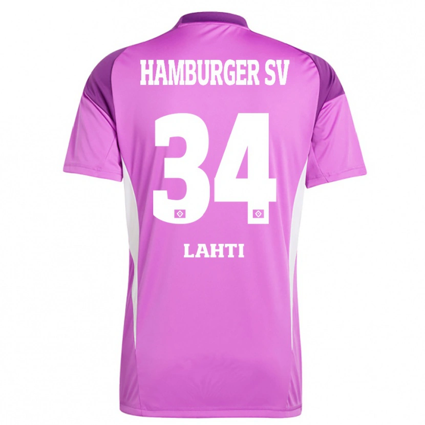 Danxen Uomo Elias Lahti #34 Maglia Gara Portiere Lilla Bianco Viola 2025/26 Maglietta