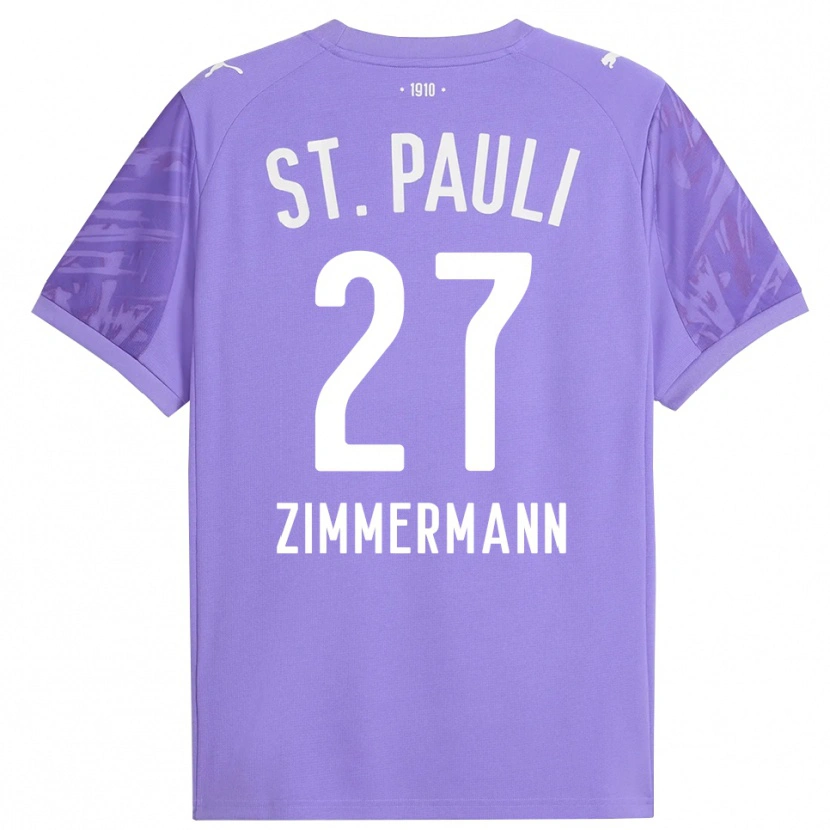 Danxen Uomo Tara Zimmermann #27 Maglia Gara Portiere Viola Medio Nero 2025/26 Maglietta