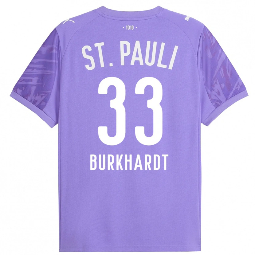 Danxen Uomo Jannik Burkhardt #33 Maglia Gara Portiere Viola Medio Nero 2025/26 Maglietta