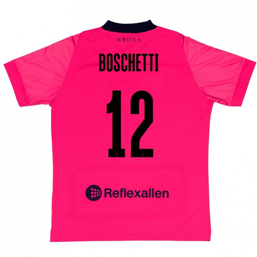Danxen Uomo Matteo Boschetti #12 Maglia Gara Portiere Rosa Intenso Nero 2025/26 Maglietta