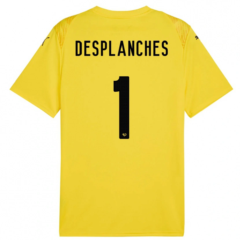 Danxen Uomo Sebastiano Desplanches #1 Maglia Gara Portiere Giallo Nero 2025/26 Maglietta