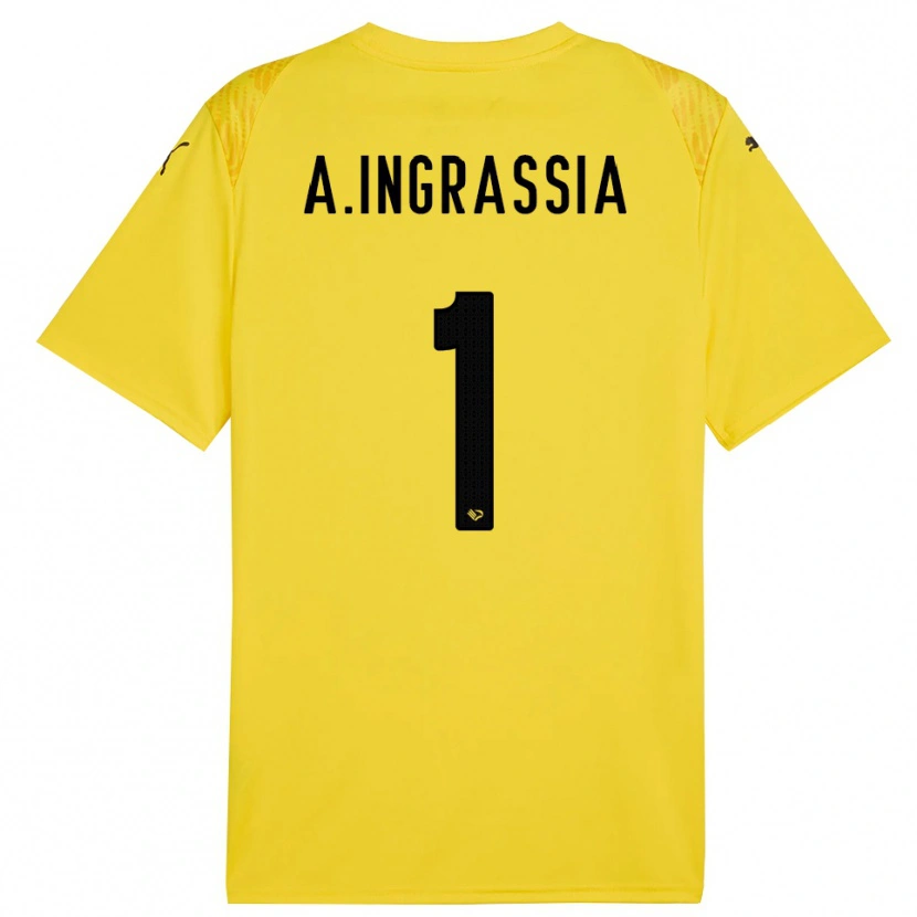 Danxen Uomo Antonio Ingrassia #1 Maglia Gara Portiere Giallo Nero 2025/26 Maglietta