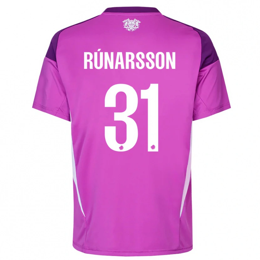 Danxen Uomo Rúnar Alex Rúnarsson #31 Maglia Gara Portiere Bianco Lilla Viola 2025/26 Maglietta