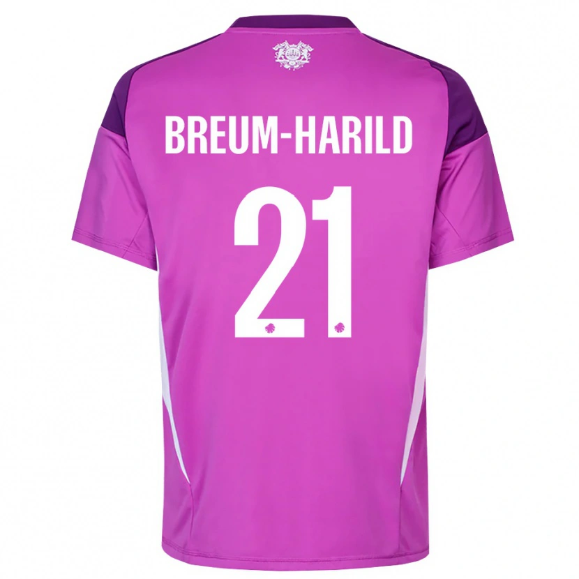 Danxen Uomo Tobias Breum-Harild #21 Maglia Gara Portiere Bianco Lilla Viola 2025/26 Maglietta