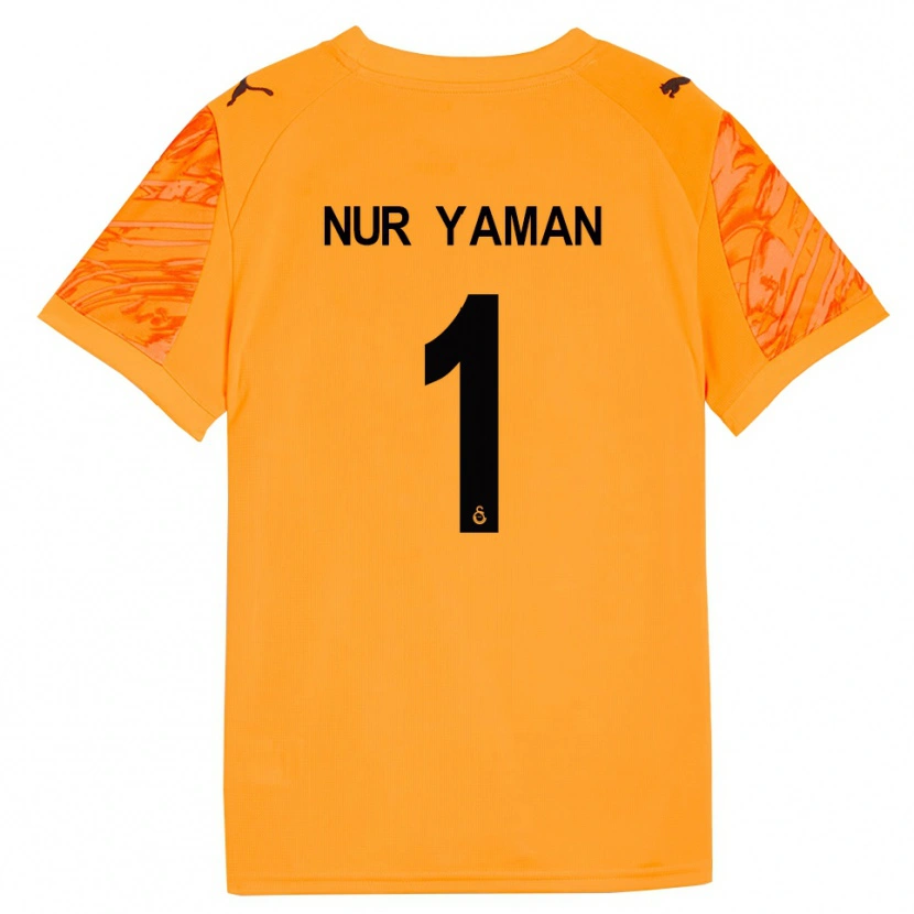Danxen Uomo Gamze Nur Yaman #1 Maglia Gara Portiere Arancio Scuro Nero 2025/26 Maglietta