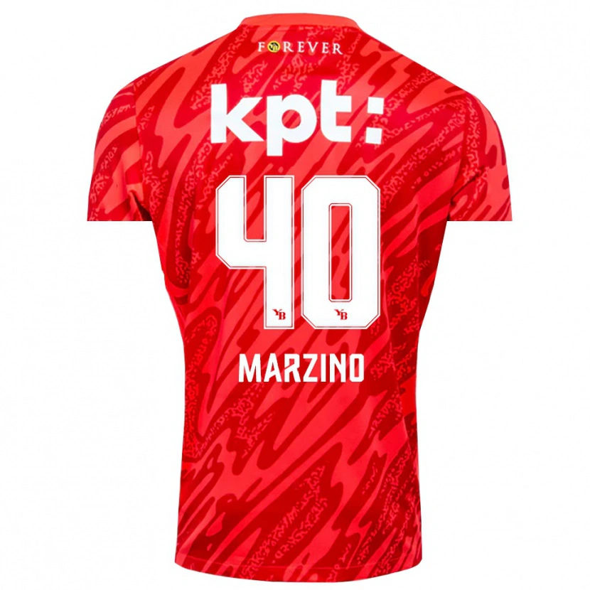 Danxen Uomo Dario Marzino #40 Maglia Gara Portiere Bianco Rosso 2025/26 Maglietta