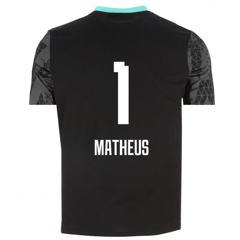 Danxen Uomo Matheus #1 Maglia Gara Portiere Grigio Scuro Nero 2025/26 Maglietta