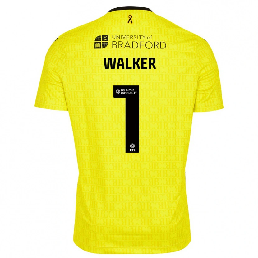 Danxen Uomo Sam Walker #1 Maglia Gara Portiere Nero Giallo 2025/26 Maglietta