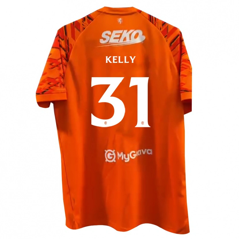 Danxen Uomo Liam Kelly #31 Maglia Gara Portiere Bianco Arancione 2025/26 Maglietta
