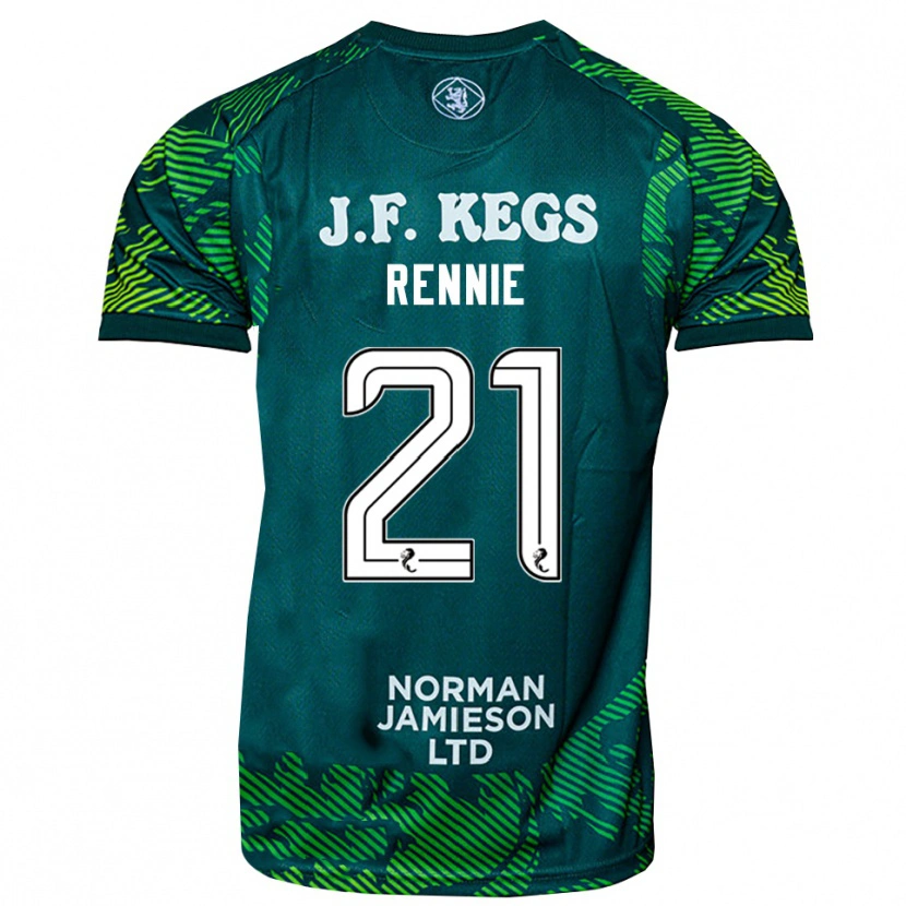 Danxen Uomo Beth Rennie #21 Maglia Gara Portiere Verde Bianco 2025/26 Maglietta