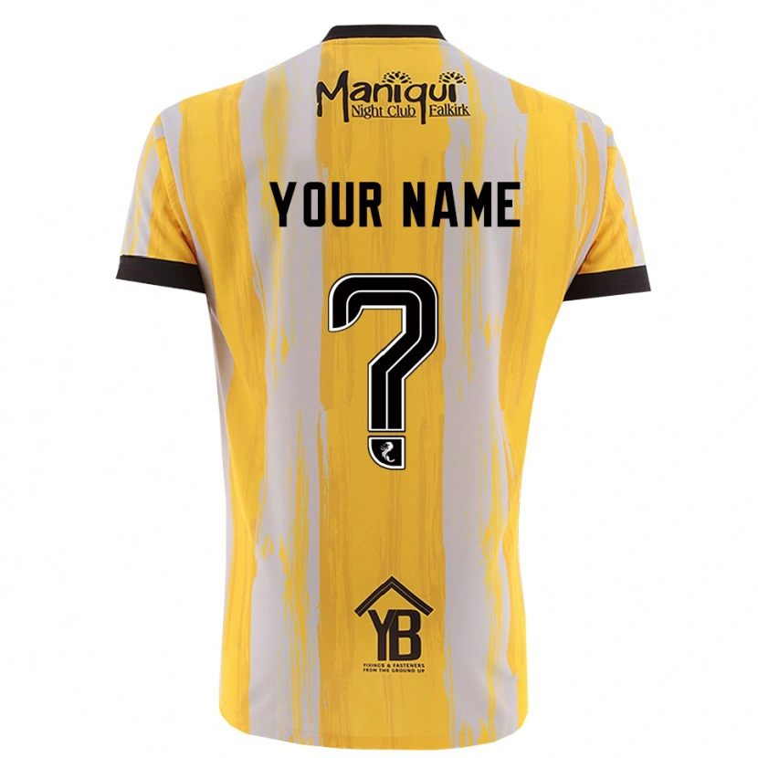 Danxen Uomo Falkirk FC Maglia Gara Portiere Nero Giallo 2025/26 Maglietta