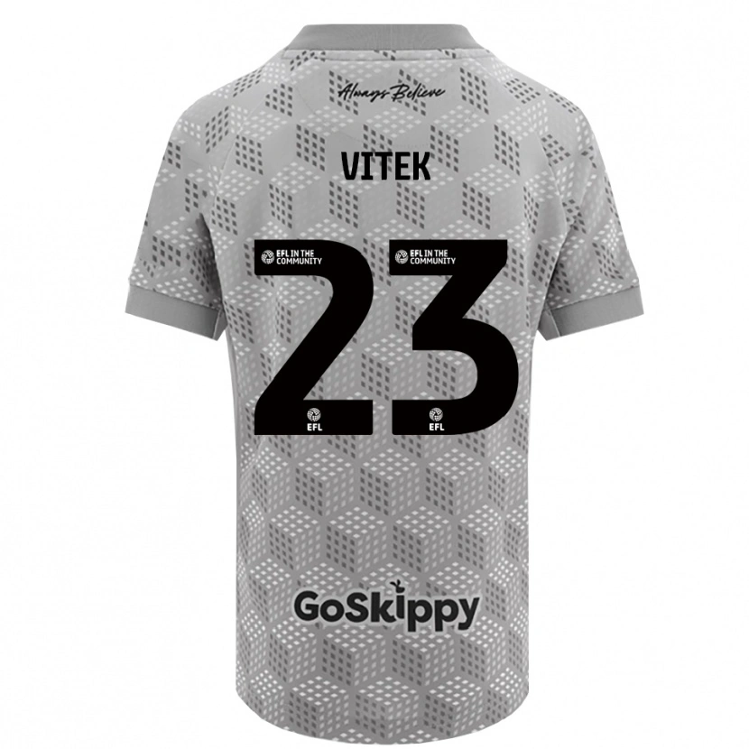 Danxen Uomo Radek Vítek #23 Maglia Gara Portiere Grigio Nero 2025/26 Maglietta