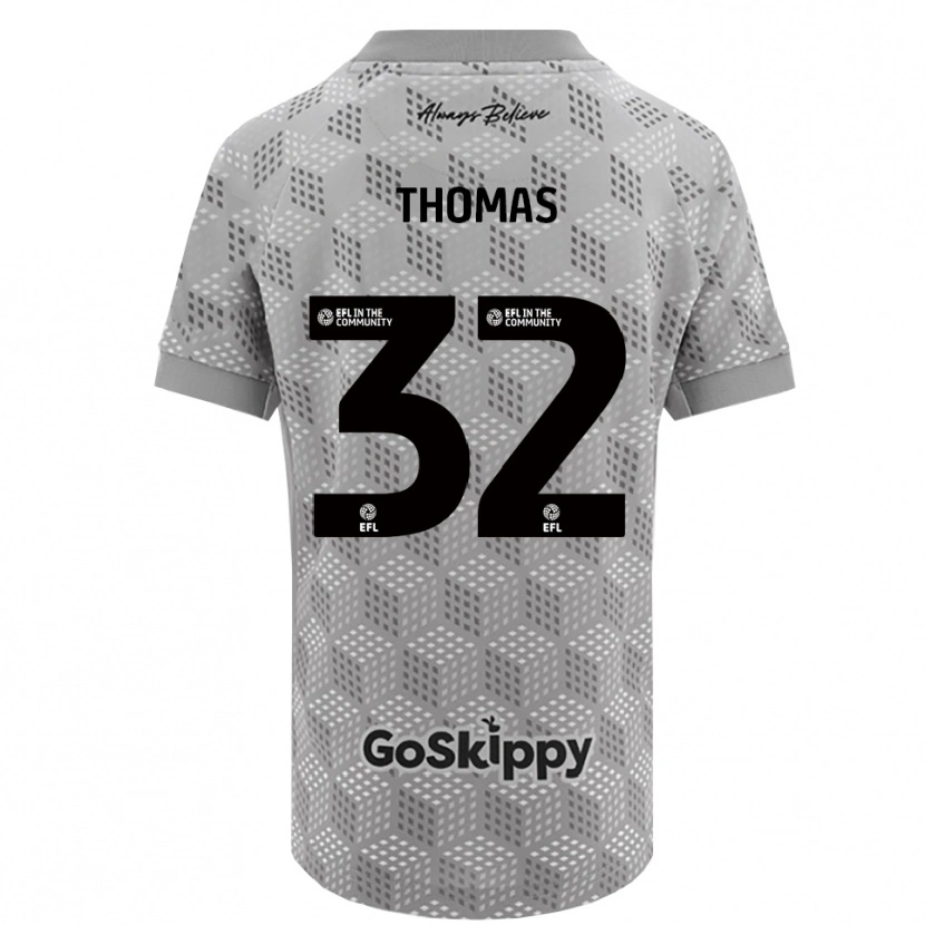 Danxen Uomo Lewis Thomas #32 Maglia Gara Portiere Grigio Nero 2025/26 Maglietta
