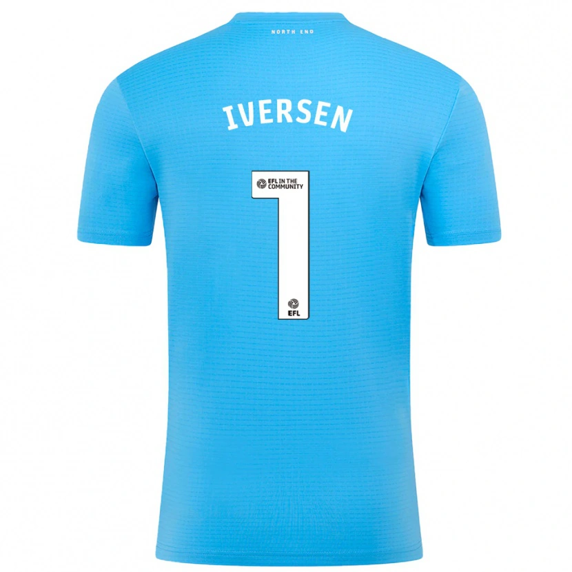 Danxen Uomo Daniel Iversen #1 Maglia Gara Portiere Blu Bianco 2025/26 Maglietta