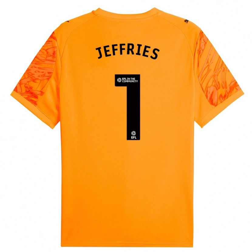 Danxen Uomo Josh Jeffries #1 Maglia Gara Portiere Nero Arancio 2025/26 Maglietta